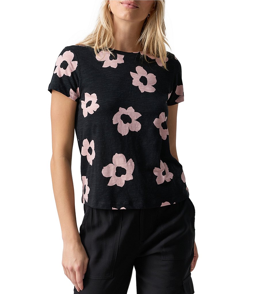 Sanctuary The Perfect Floral Print Crew Neck Short Sleeve Tee