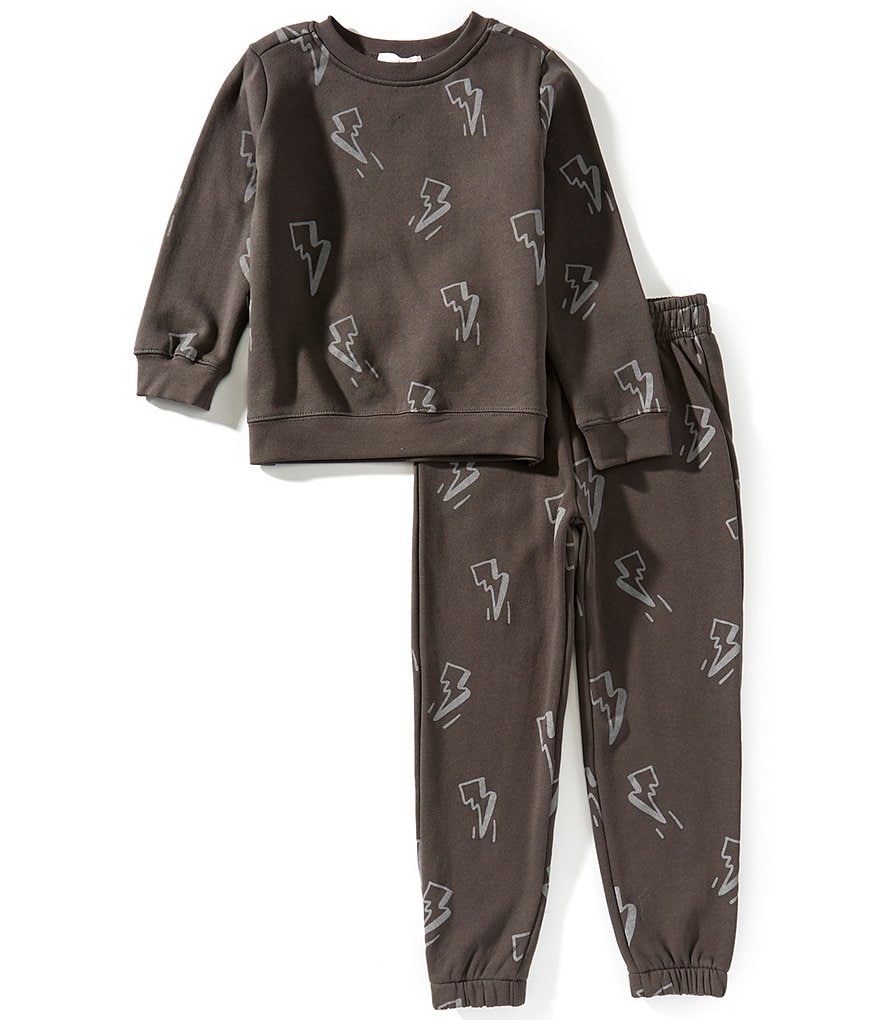 Scene&Heard Little Boys Lightning Crewneck and Jogger Lounge Set