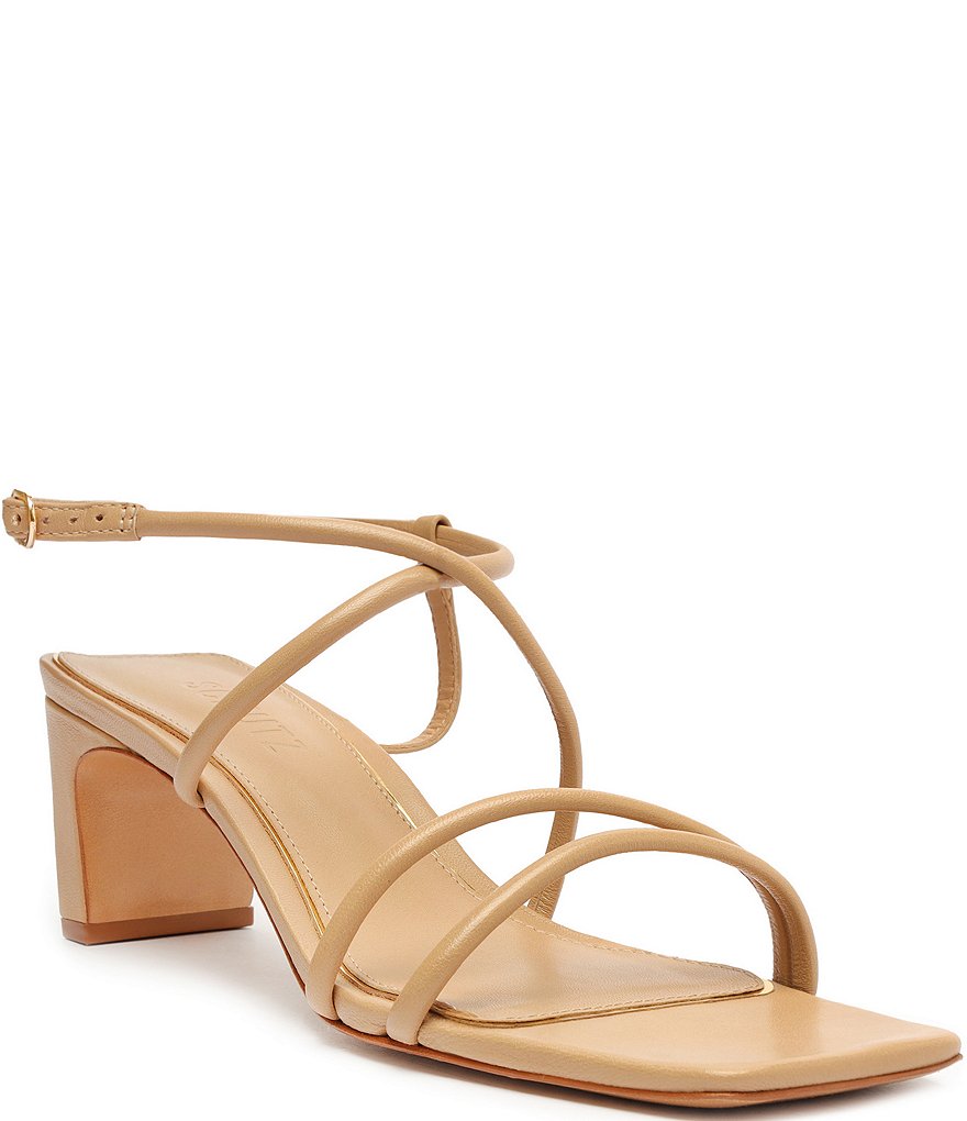 Schutz Aimee Leather Strappy Block Heel Sandals | Dillard's