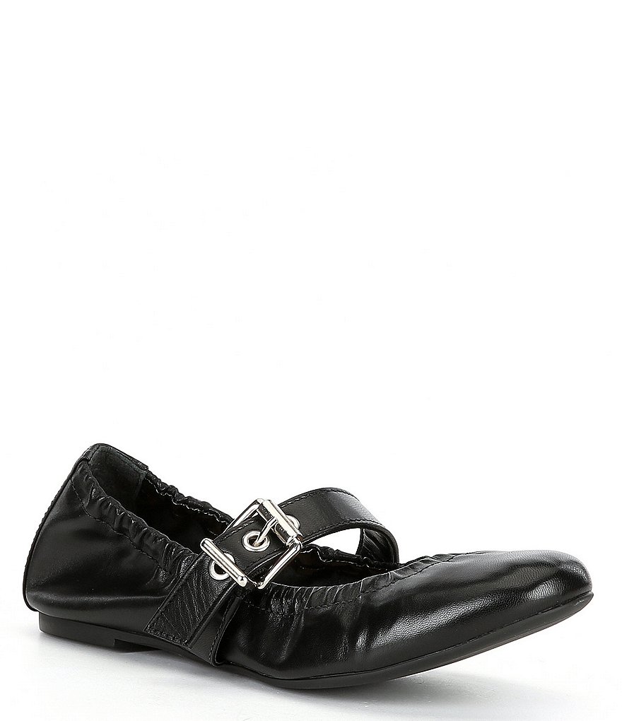 Schutz Calita Leather Buckle Detail Ballet Flats | Dillard's