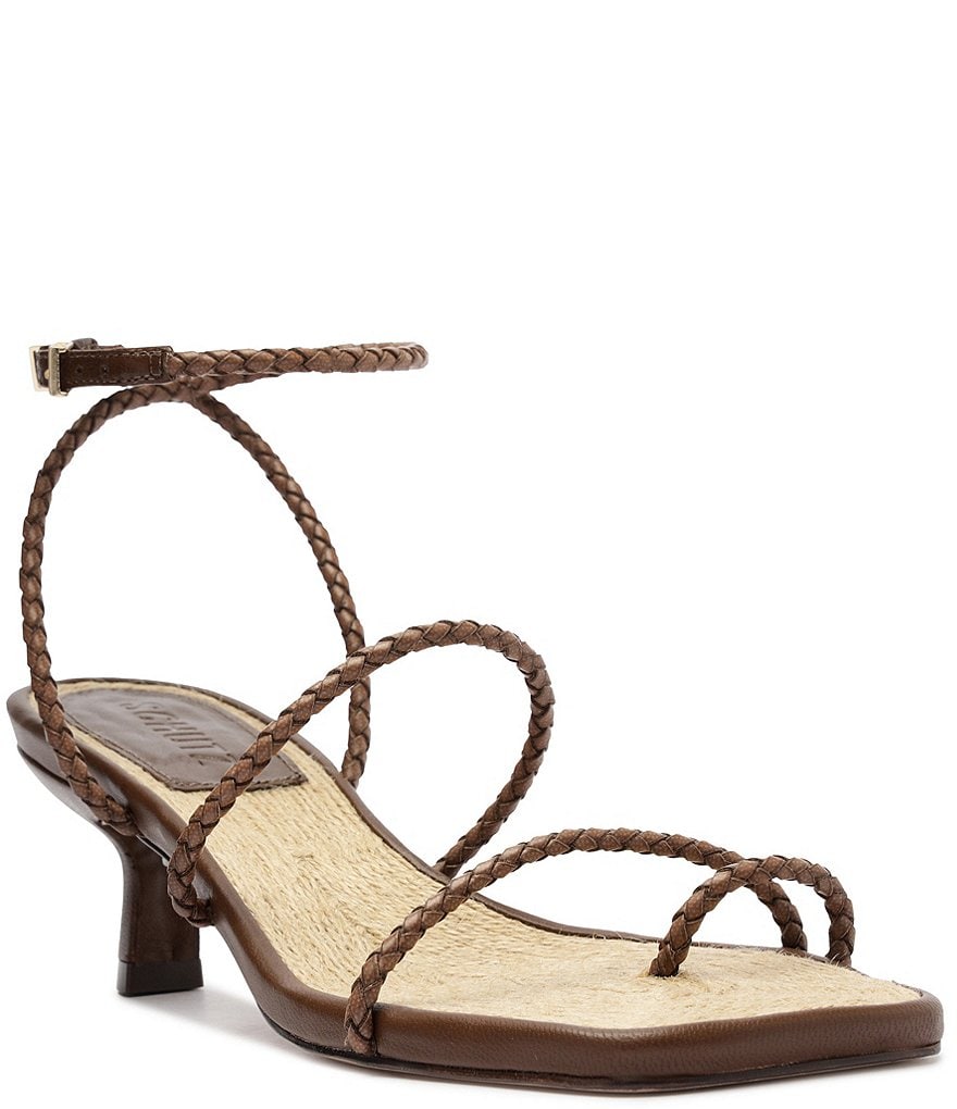 Schutz Kaya Straw Mid Ankle Strap Toe Loop Dress Sandals Schutz Kaya Straw Mid Ankle Strap Toe Loop Dress Sandals