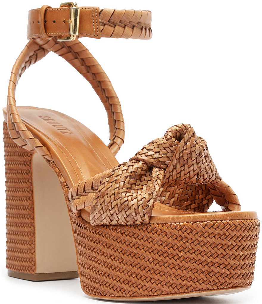 Schutz Khari Platform Woven Ankle Strap Dress Sandals Dillard's