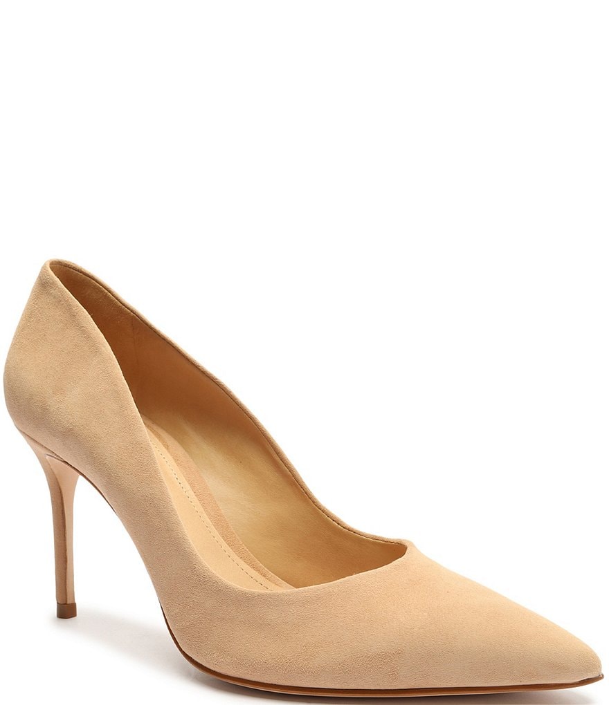 Schutz Lou Lo Suede Pointed Toe Pumps | Dillard's