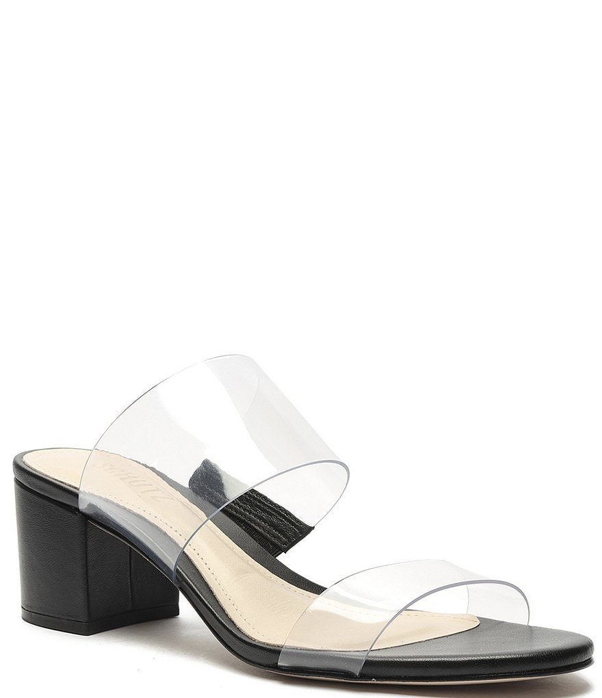 Schutz Victorie Clear Vinyl Block Heel Dress Sandals | Dillard's