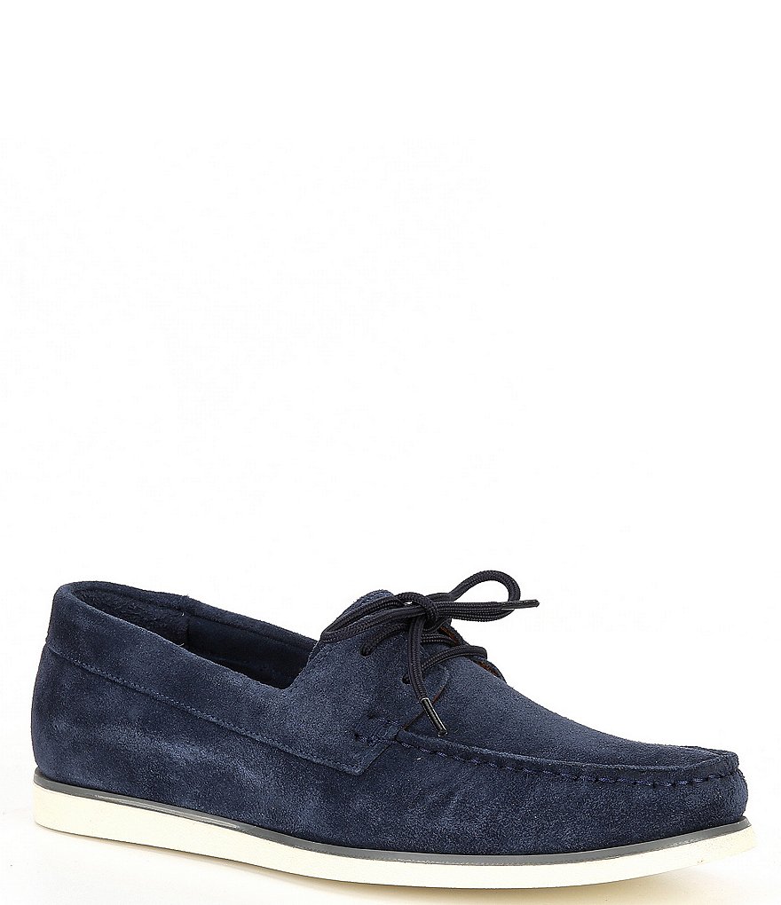 Men's Blue Suede Boat Shoes, Hardy Deck Shoe