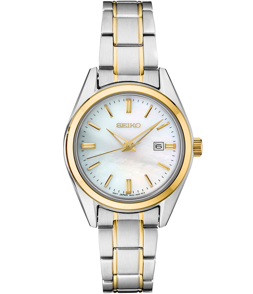 Seiko Women's Essential Quartz Analog Mother-of-Pearl Dial Seiko Women's Essential Quartz Analog Mother-of-Pearl Dial