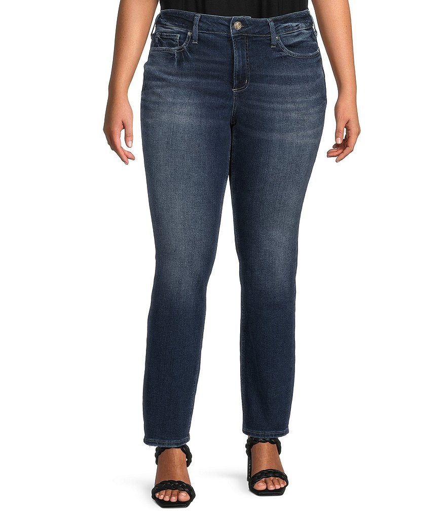 Silver Jeans Co. Plus Size Suki Mid Rise Straight Leg Jeans