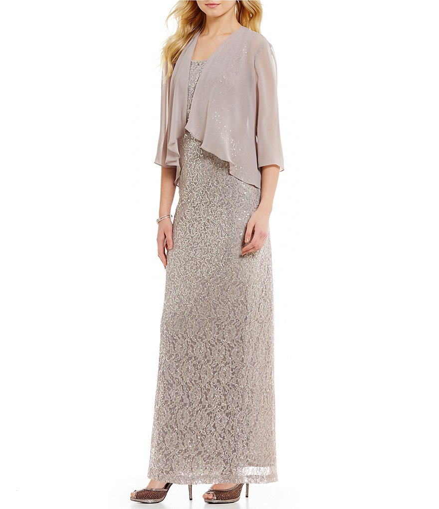 S.L. Fashions 3/4-Sleeve Lace Jacket Dress | Dillards