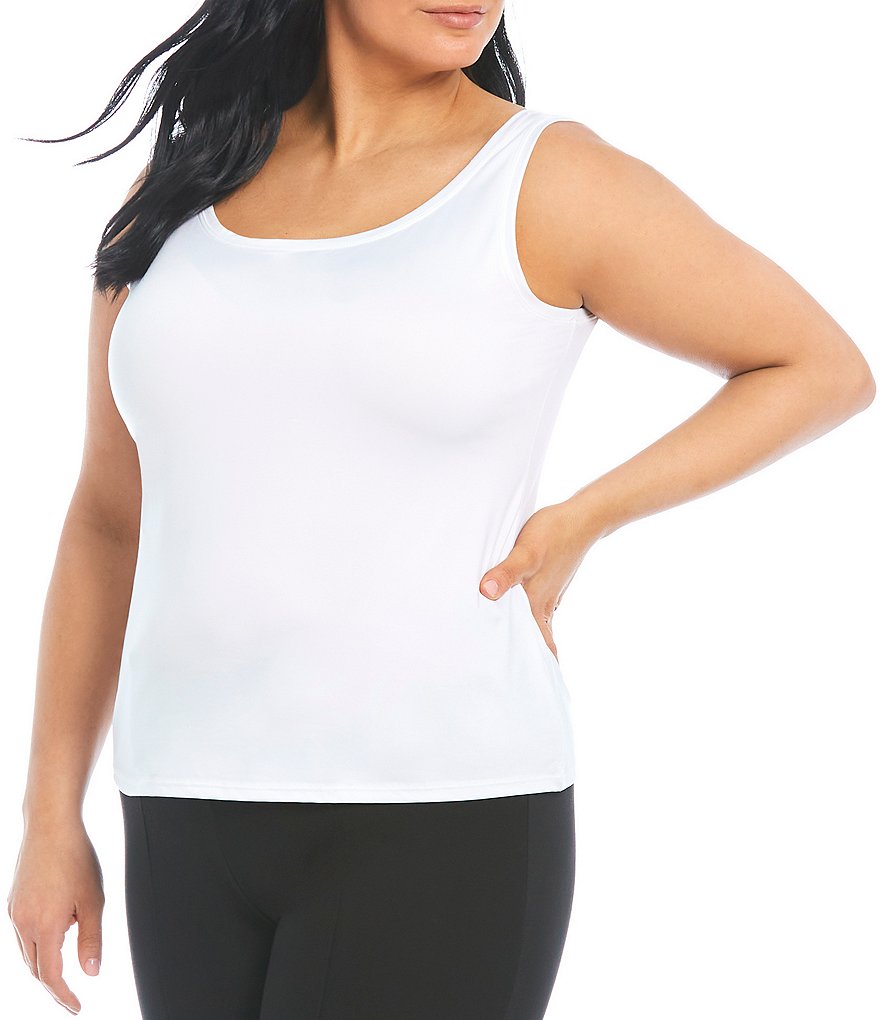 Slim Factor by Investments Plus Size Lexi Scoop Neck Sleeveless Soft  Stretch Tank Top