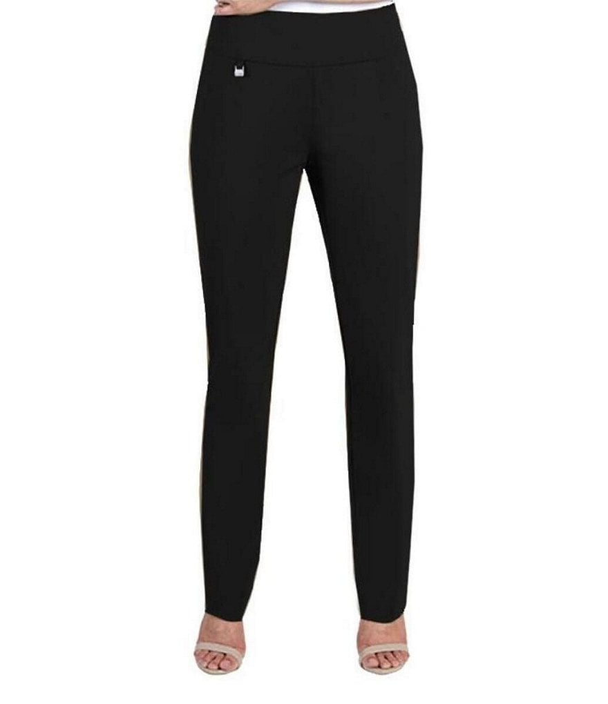SLIM-SATION Women's Wide Band Pull On Ankle Pant with Tummy