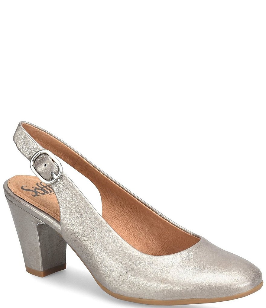 Leather Chisel Slingback Pumps​ in Daffodil - Women