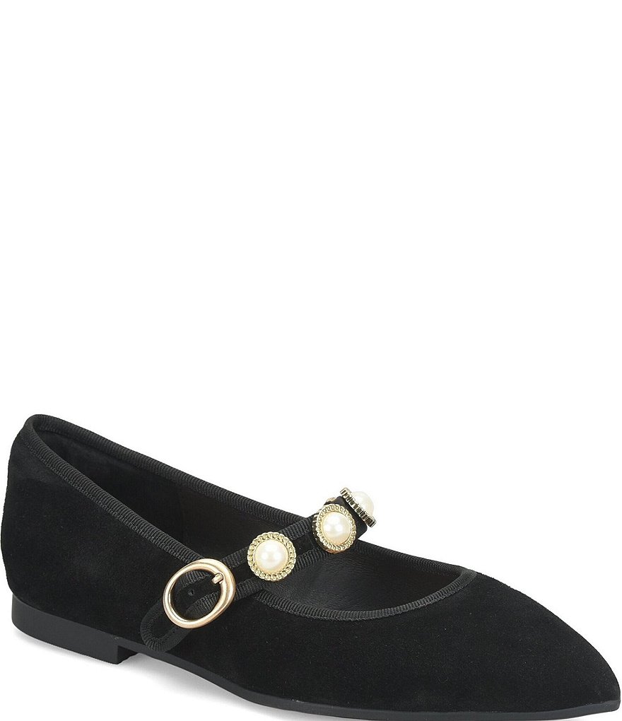Mallory Suede Ornament Mary Jane Flats