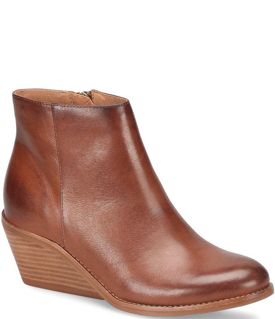 Sofft Nina Leather Sculpted Wedge Booties Dillard s