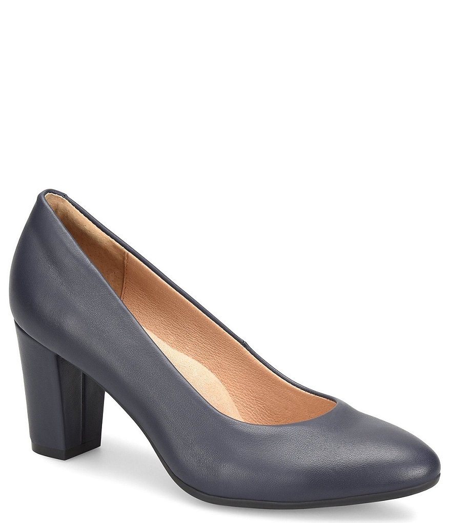 Sofft Parisa Leather Block Heel Pumps Dillard's
