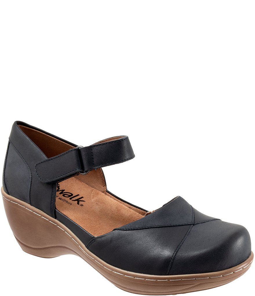 SoftWalk Miri Leather Mary Jane Clog Pumps | Dillard's