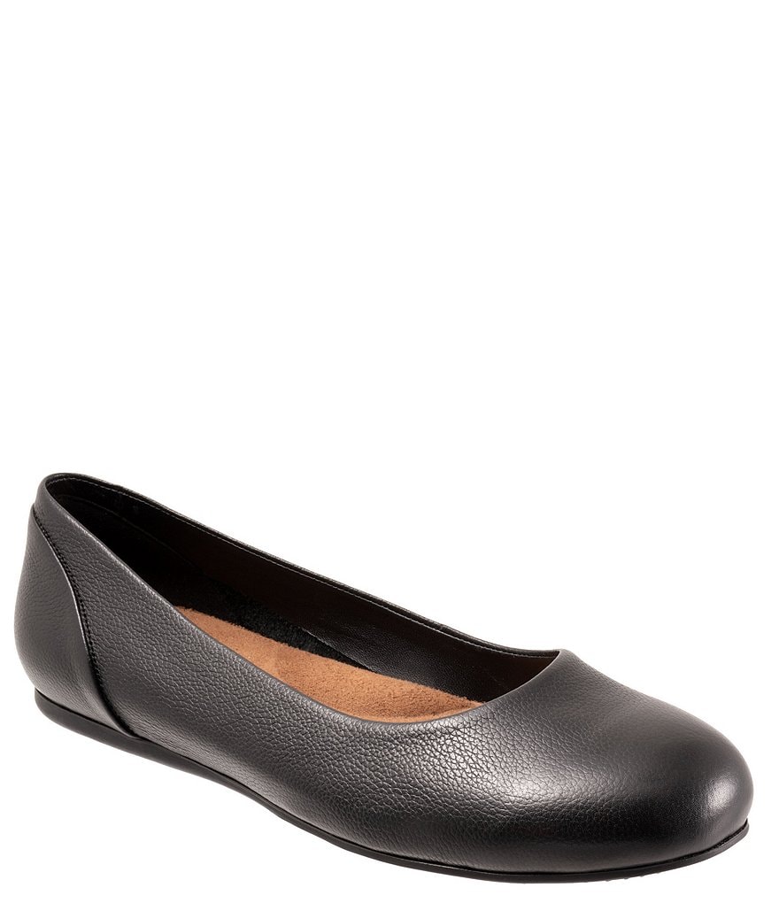 SoftWalk Sonoma Tumbled Leather Slip-On Flats | Dillard's