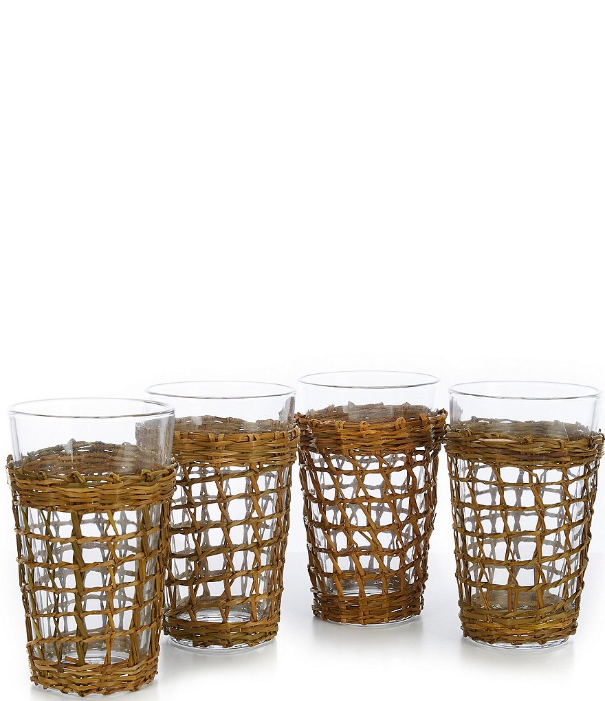 Southern Living Clear Luster Stemless Wine Glasses, Set of 4