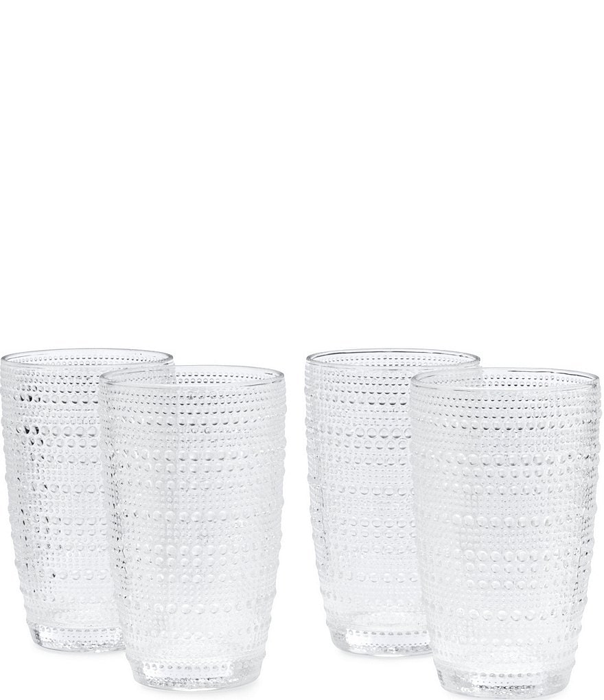 Southern Living 4-Piece Beaded Highball Glass Set
