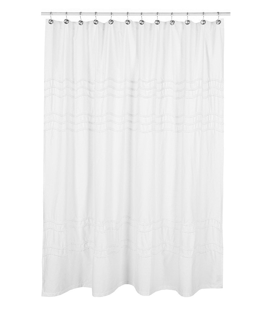 southern living chantilly chevron pom pom linen shower curtain southern living chantilly chevron pom pom linen shower curtain