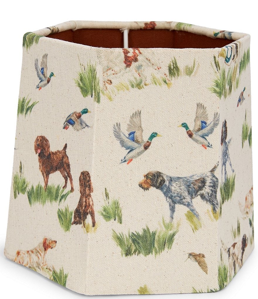 Southern Living Customizable Lamp Collection Small Hunting Dogs & Mallards Printed Hexagonal Lamp Shade
