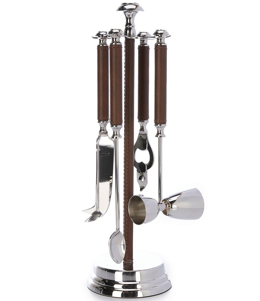 Southern Living Faux Leather Bar Tool Set