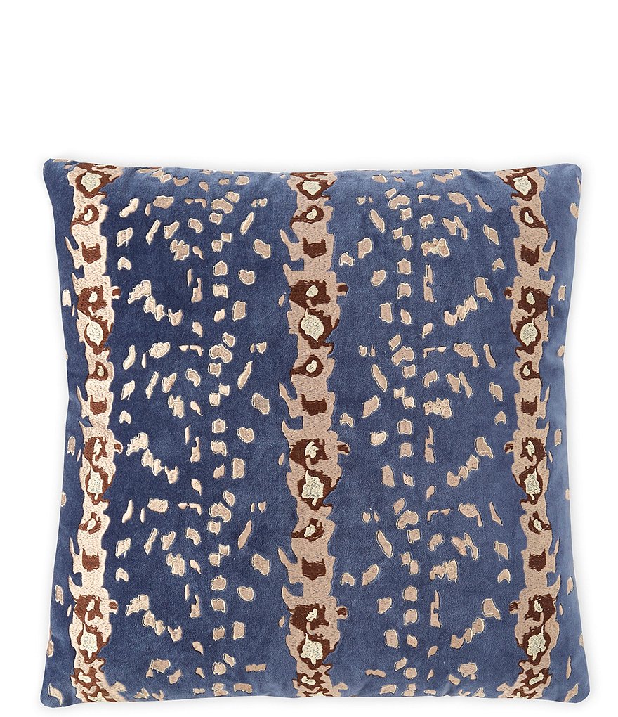 Southern Living Festive Fall Collection Floral Bird Tasseled Square Pillow