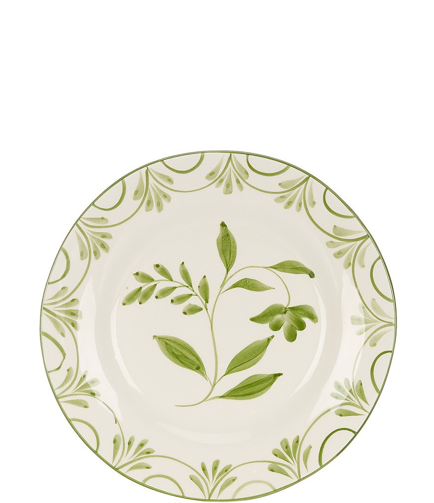 Southern Living Genevieve Collection Green Hand Painted Salad Plate