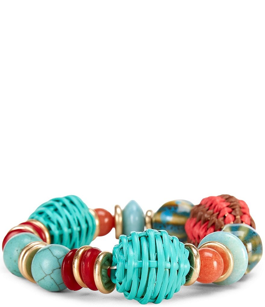 Southern Living Mixed Media Beaded Stretch Bracelet