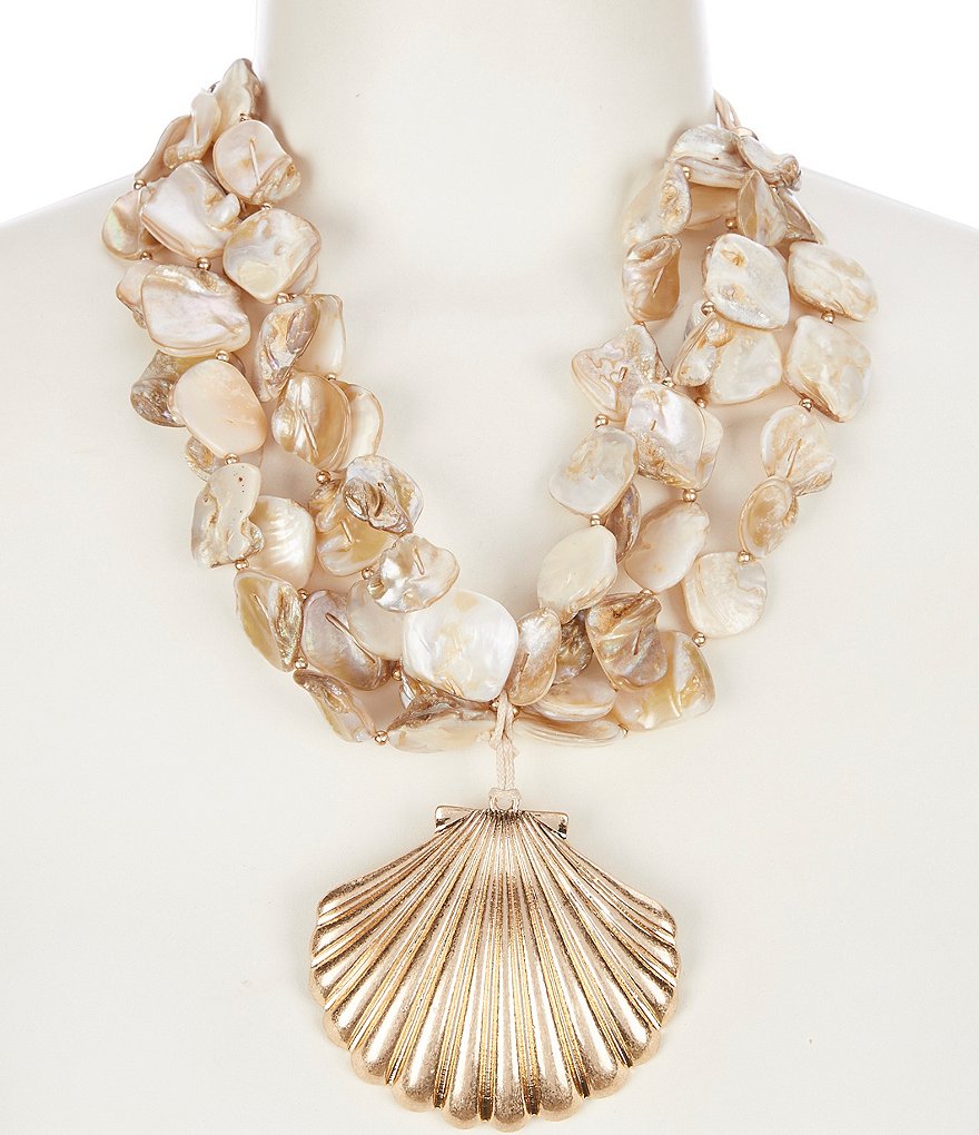 Southern Living Pearl Torsade Pendant Statement Necklace