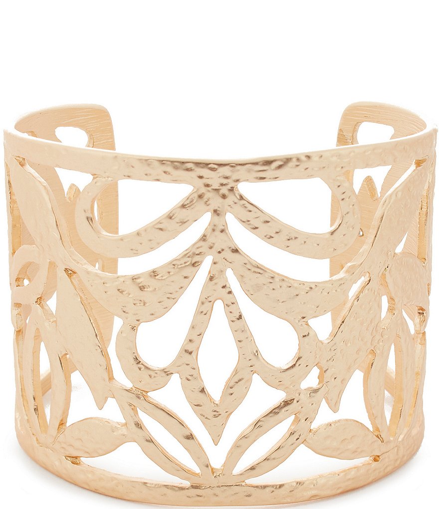 Southern Living Textured Open Metal Spring Cuff Bracelet | Dillard's