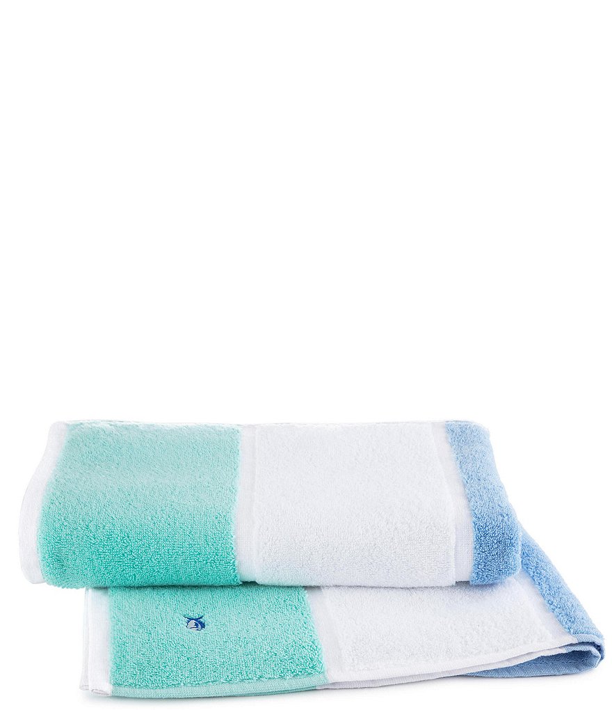 Southern Tide Performance Stripe Bath Towel - Coral