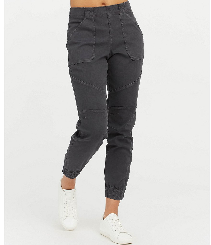 NWT Spanx Stretch Twill Ankle Cargo Pants - 20311R - Washed Black - Large 