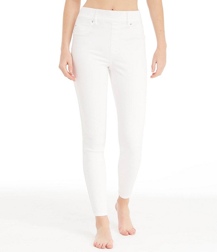 • New Spanx White Jeans Pull On Pants Women’s Size Medium Tall Inseam 30”  NWT