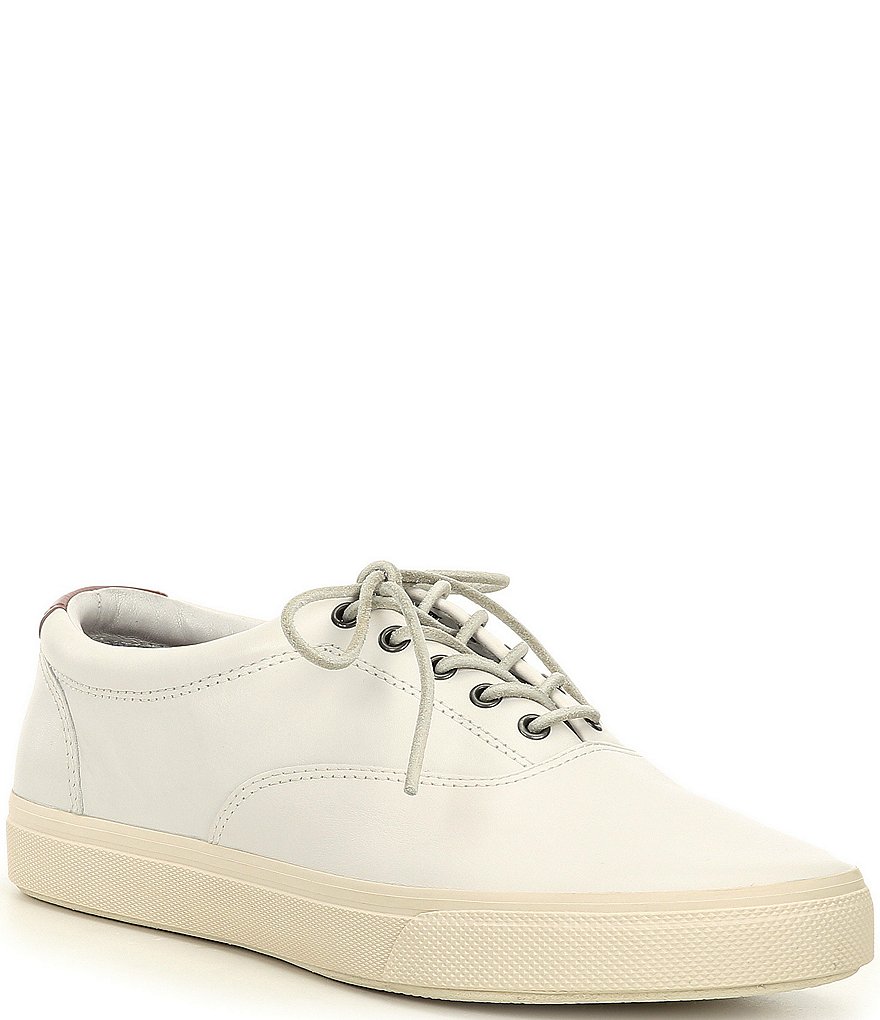 sperry striper lace up leather sneaker