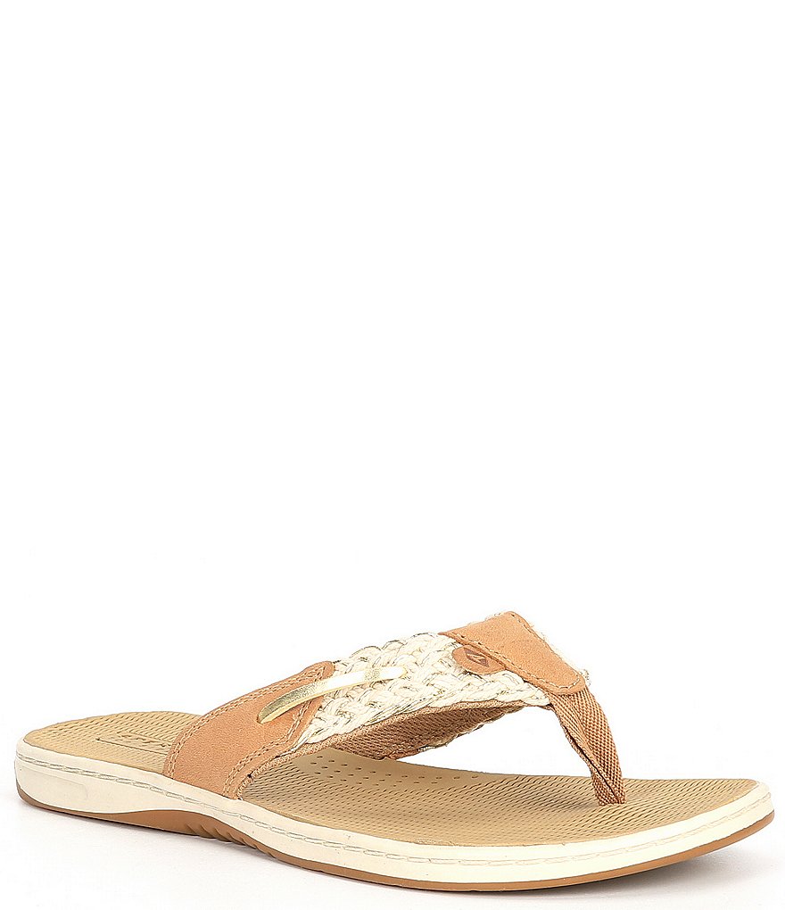 Sperry Parrotfish Metallic Leather Braided Thong Sandals Dillard s