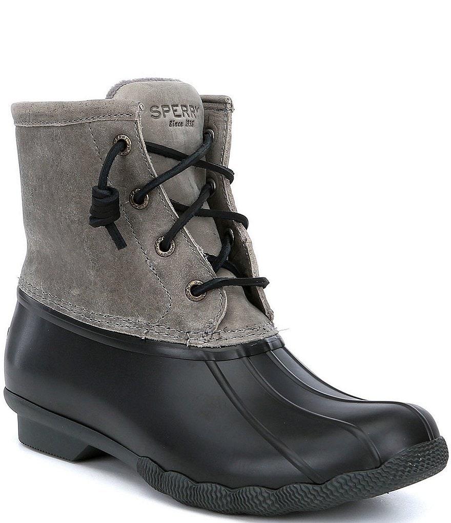 NEW $69 Womens Sperry Duckling Black Rain Shoes size 6.5  waterproof rubber 