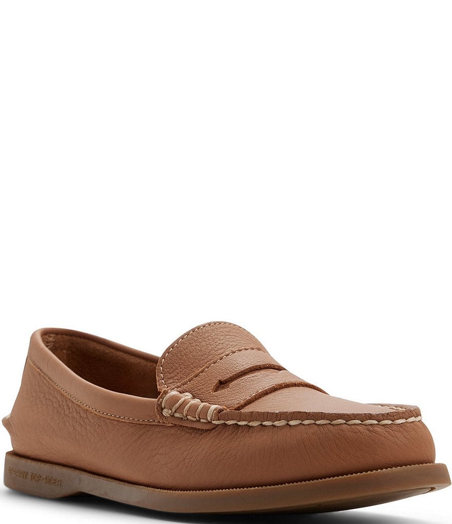 sperry dress loafers Men's Topsfield Penny - Black Crafted from premium leather with traditional moccasin construction Sperry Men's Davenport Pull Up
