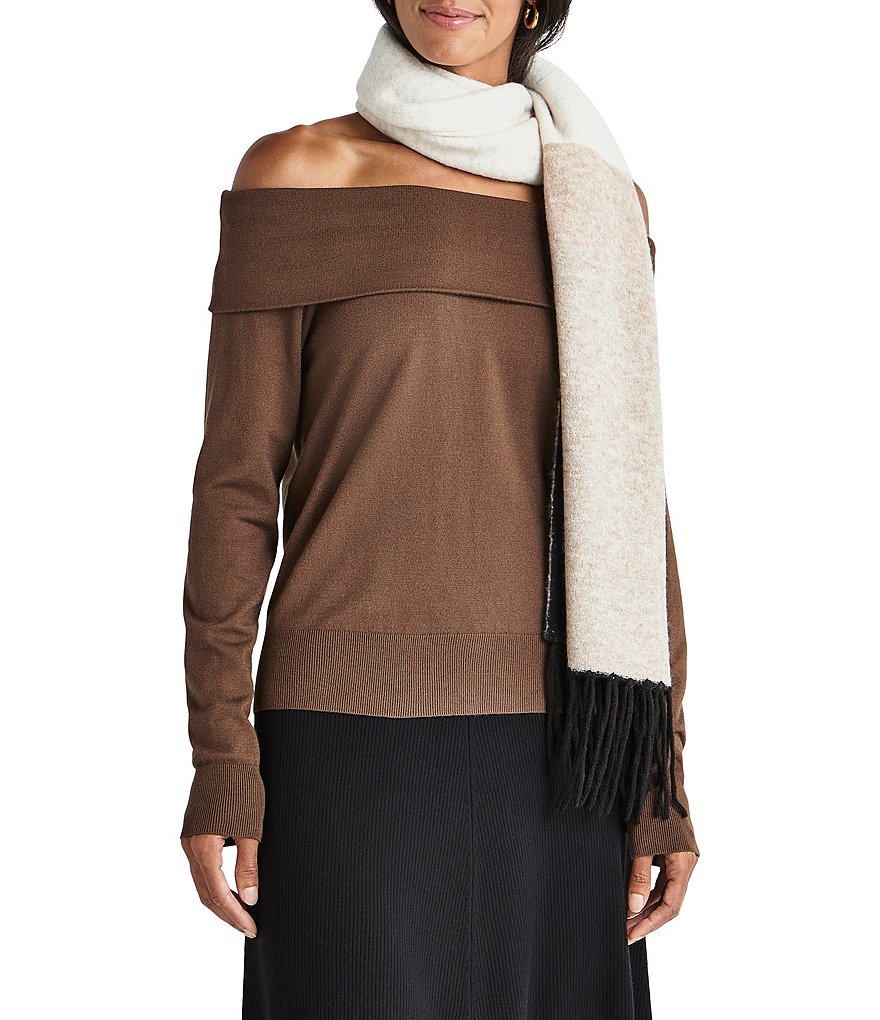 Splendid x Cella Jane Blog Color Blocked Fringe Scarf | Dillard's