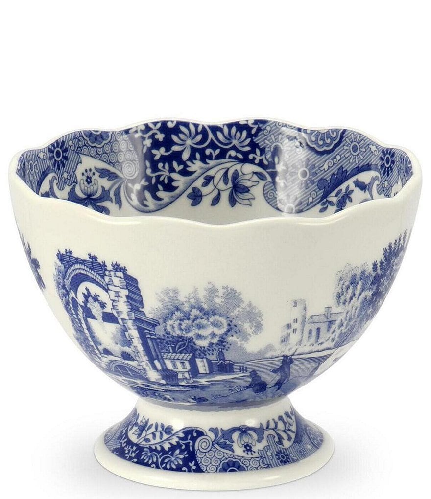 Spode Blue Italian Collection Footed Dish