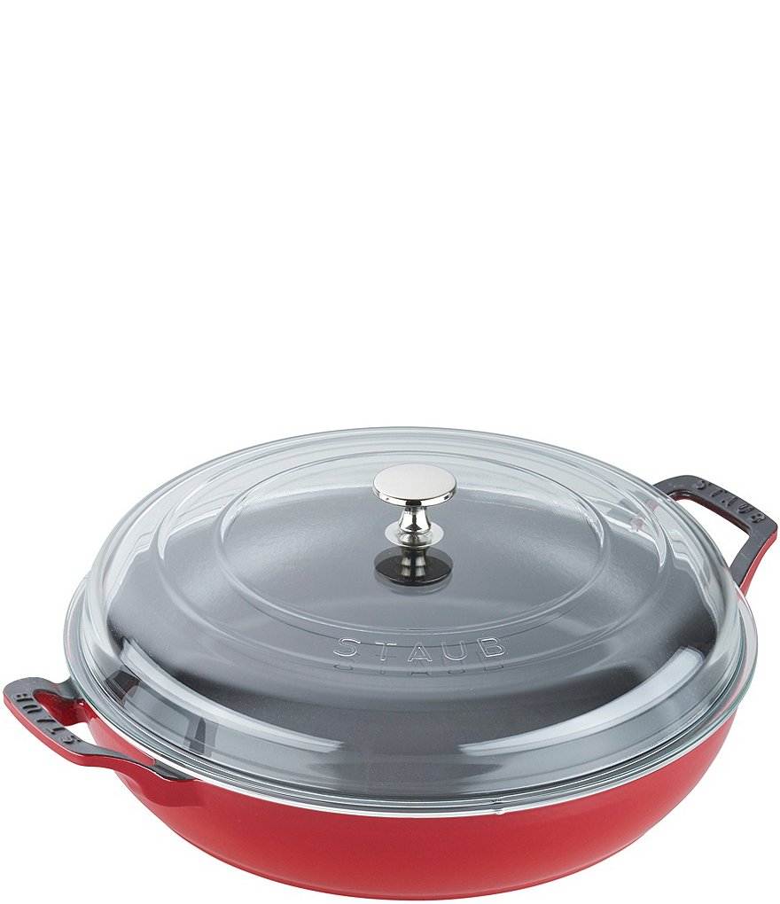 Staub - Cast Iron 3.5-qt Braiser with Glass Lid - Cherry