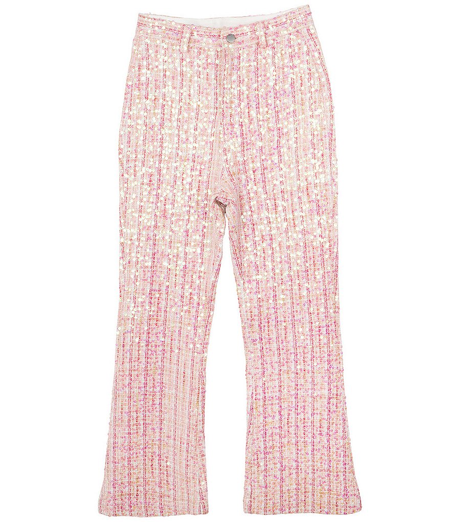 Stella 88 Big Girls 7-16 Sequin Tweed Flare Pants