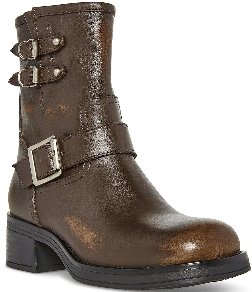 Steve madden leather clearance yens buckle boot