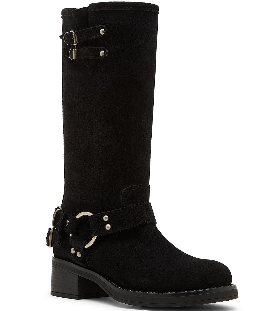 Steve Madden Astor Suede Moto Engineer Boots Dillard s