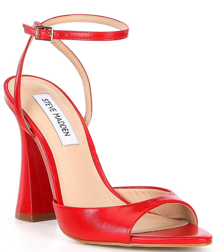 Steve Madden Beki Leather Sculptural Heel Dress Sandals | Dillard's