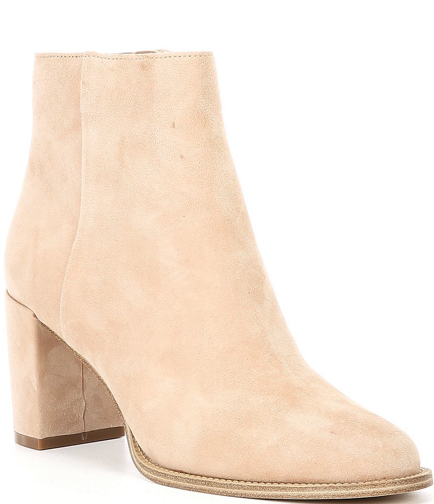 Steve Madden Shepp Block Heel Notched fashion Upper Suede Ankle Bootie