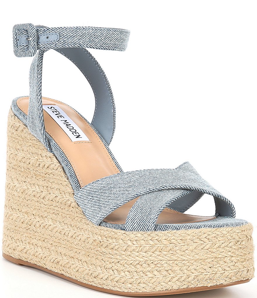 Steve Madden Women Kaboo Wedge Sandals Pewter on sale Size 7.5