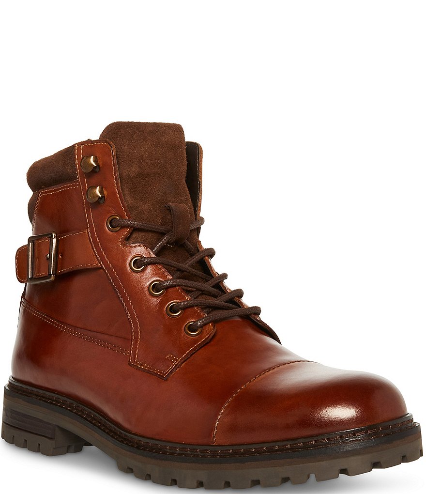 Steve Madden Men's Stelvio Leather Buckle Strap Detail Boots | Dillard's