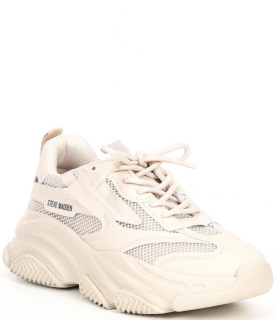 Steve Madden Possession trainers in lime and white