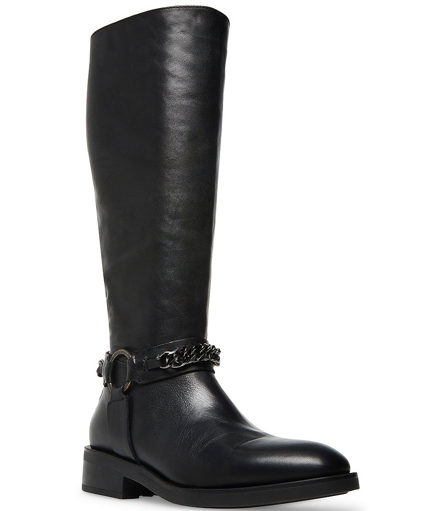 Steve Madden Quin Chain Harness Leather Riding Boots | Dillard's