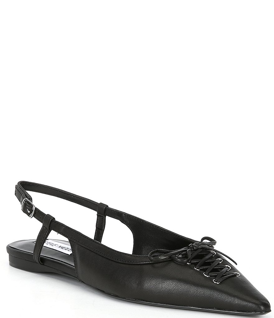 Steve Madden Reyanne Leather Slingback Lace-Up Bow Flats | Dillard's